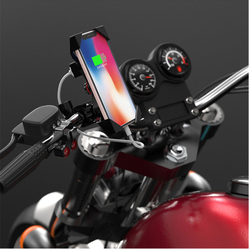JMT-345738 Universal Motorcycle and Bicycle Phone Holder with One-Key Lock for 4-6.5 Inch Devices, Shockproof and Anti-Skid Design