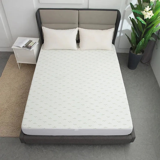JMT-345802 Waterproof Terry Mattress Protector - Ultra Soft, Breathable, Noiseless and Washable Bed Cover