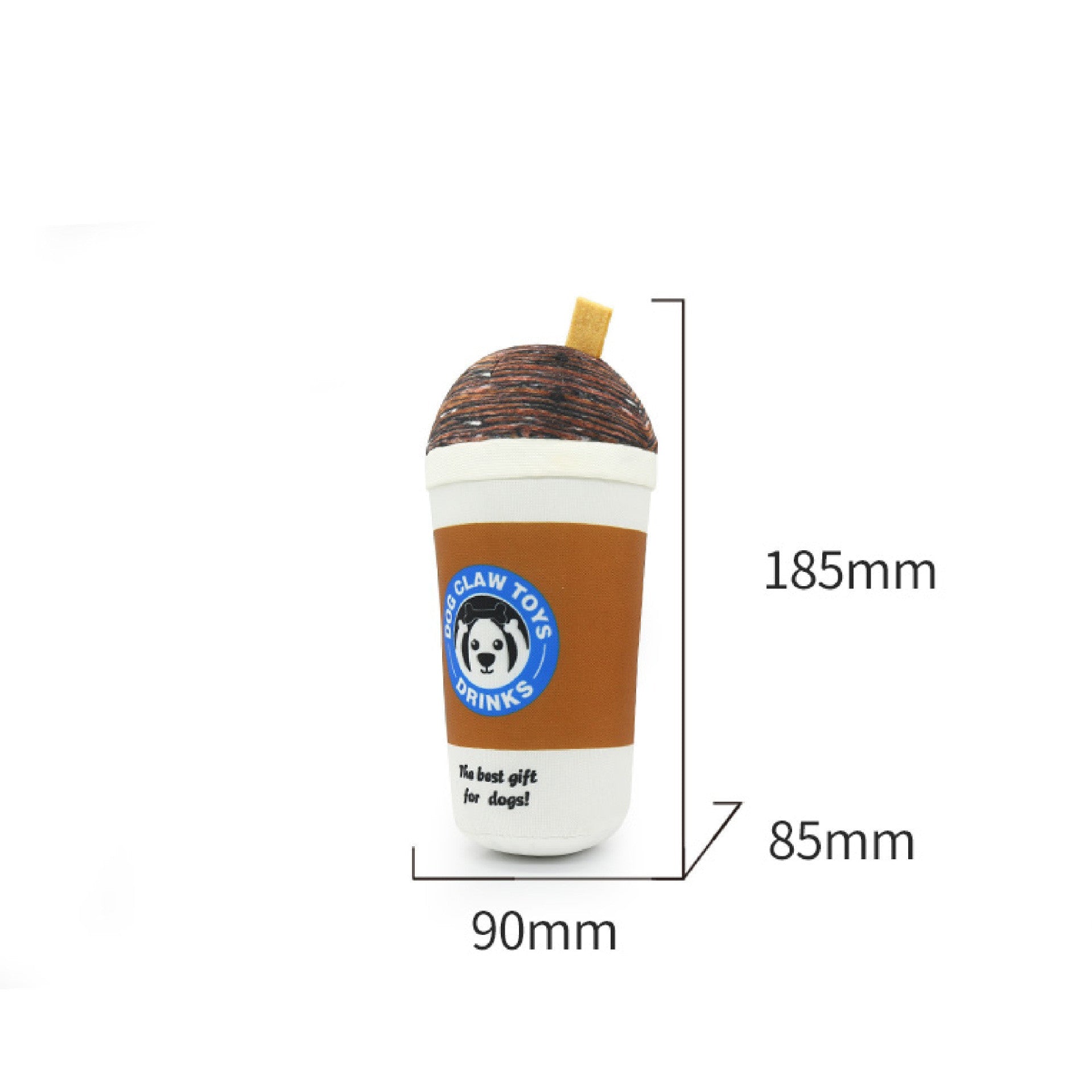 JMT-345866 Interactive Dog Plush Toy - Milk Tea Cup Design, Soft Nylon Fabric, Light/Coffee Color Options
