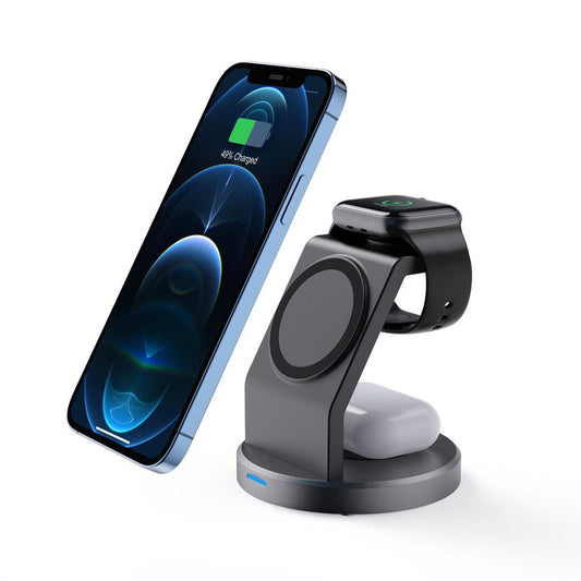 JMT-346058 15W Multifunctional Wireless Charger for Phone, Watch, and Headset - Black USB Interface