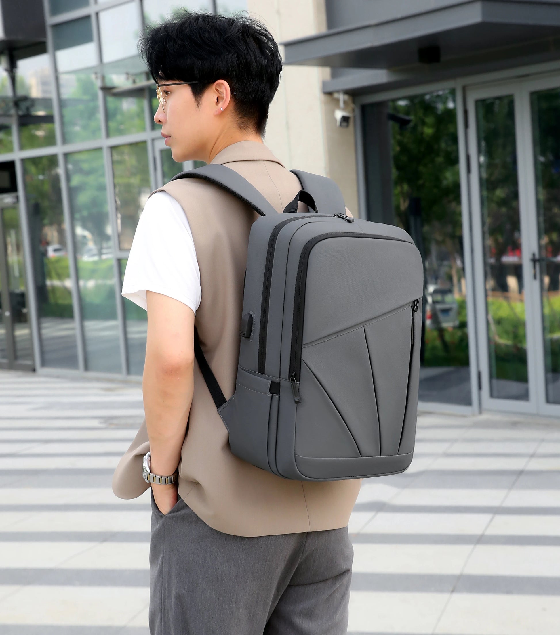 JMT-346058 Men's Business Backpack, Anti-Theft, Waterproof Oxford Material, Smart Design with Multiple Compartments