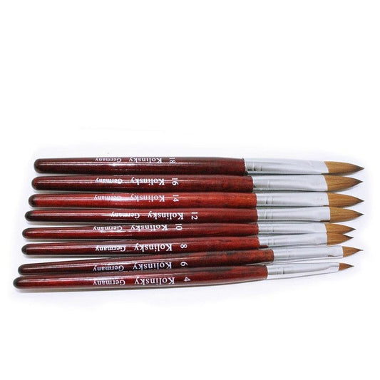 JMT-346186 Carved Crystal Nail Art Pen in Original Wood Color - Various Sizes Available