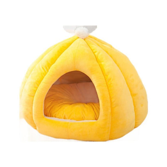 JMT-346186 Warm Pumpkin-Shaped Closed Cat Litter Box with High Elastic PP Cotton Bedding for Cozy Winter Comfort