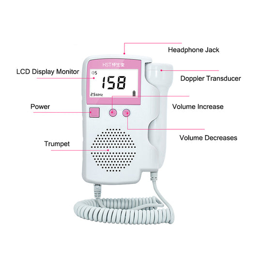 JMT-346378 Fetal Heart Rate Monitor for Expecting Mothers - Doppler Device for Prenatal Care
