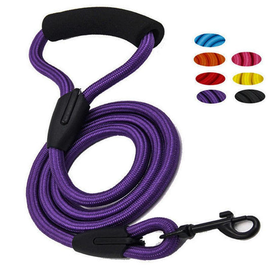 JMT-346378 Reflective Nylon Dog Collar with Foam Handle and Durable Metal Hook – Available in Multiple Colors and Sizes