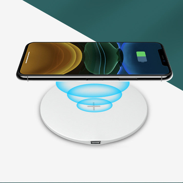 JMT-346570 Desktop Round Wireless Charger for Mobile Phones - Simple, Stylish Design in White or Black
