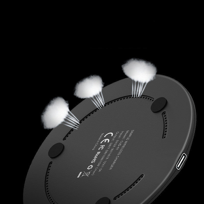 JMT-346570 Desktop Round Wireless Charger for Mobile Phones - Simple, Stylish Design in White or Black