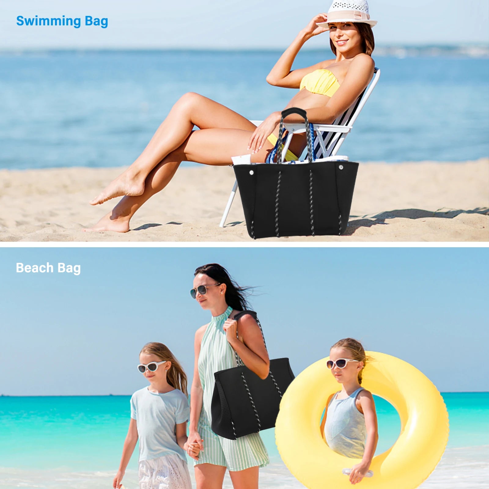 JMT-346698 Large Multipurpose Shoulder Gym Tote Bag with Small Purse for Travel and Beach Use