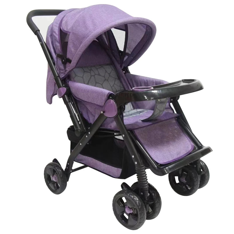 JMT-346890 Lightweight Foldable Travel Stroller with Two-Way Push Feature and Removable Dinner Plate, 3-in-1 Design