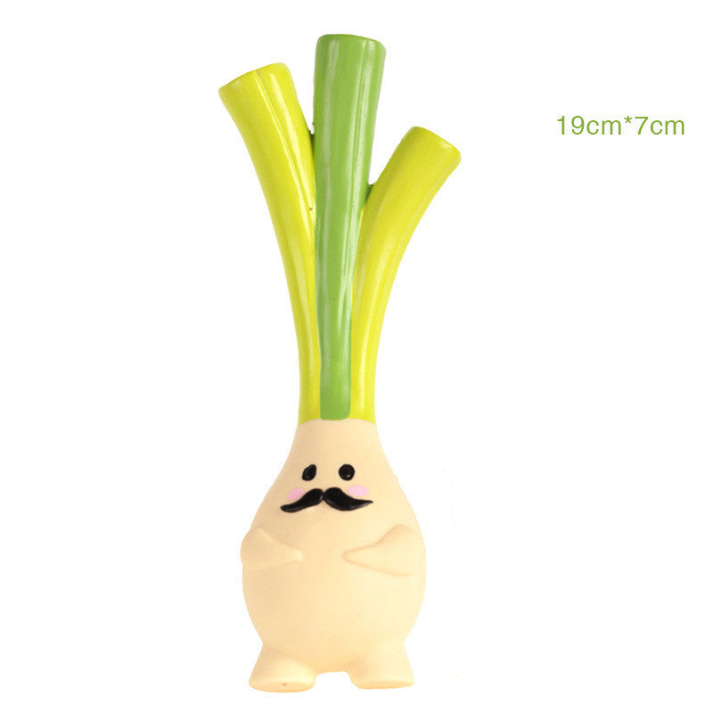 JMT-347018 Ginger Garlic Dog Latex Sound Toy - Three Fun Styles: Mr. Green Onion, Yellow Ginger, and Powdered Garlic