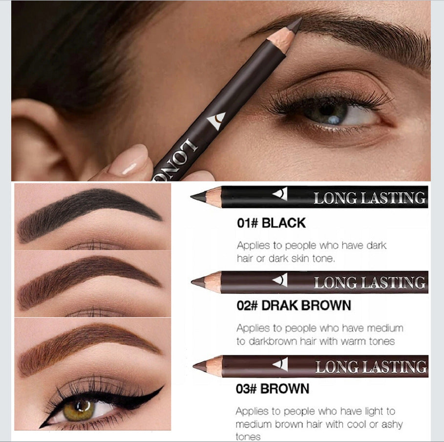 JMT-347466 Waterproof and Sweat-proof Eyeliner Pencil in Multicolor Options: Black, Dark Brown, Light Brown