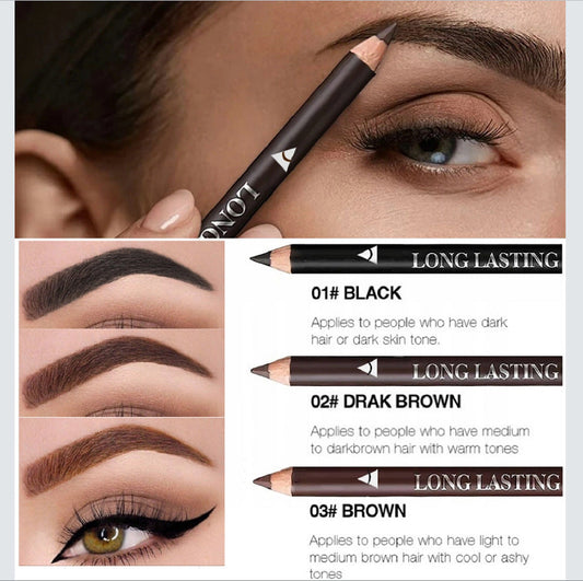 JMT-347466 Waterproof and Sweat-proof Eyeliner Pencil in Multicolor Options: Black, Dark Brown, Light Brown