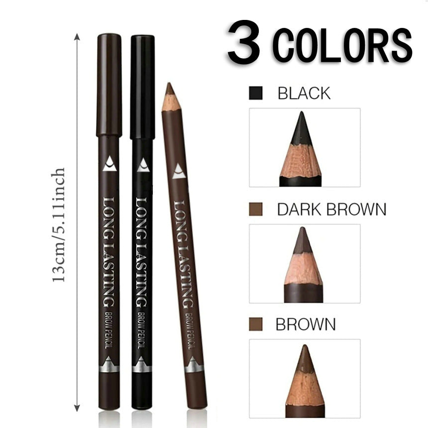 JMT-347466 Waterproof and Sweat-proof Eyeliner Pencil in Multicolor Options: Black, Dark Brown, Light Brown