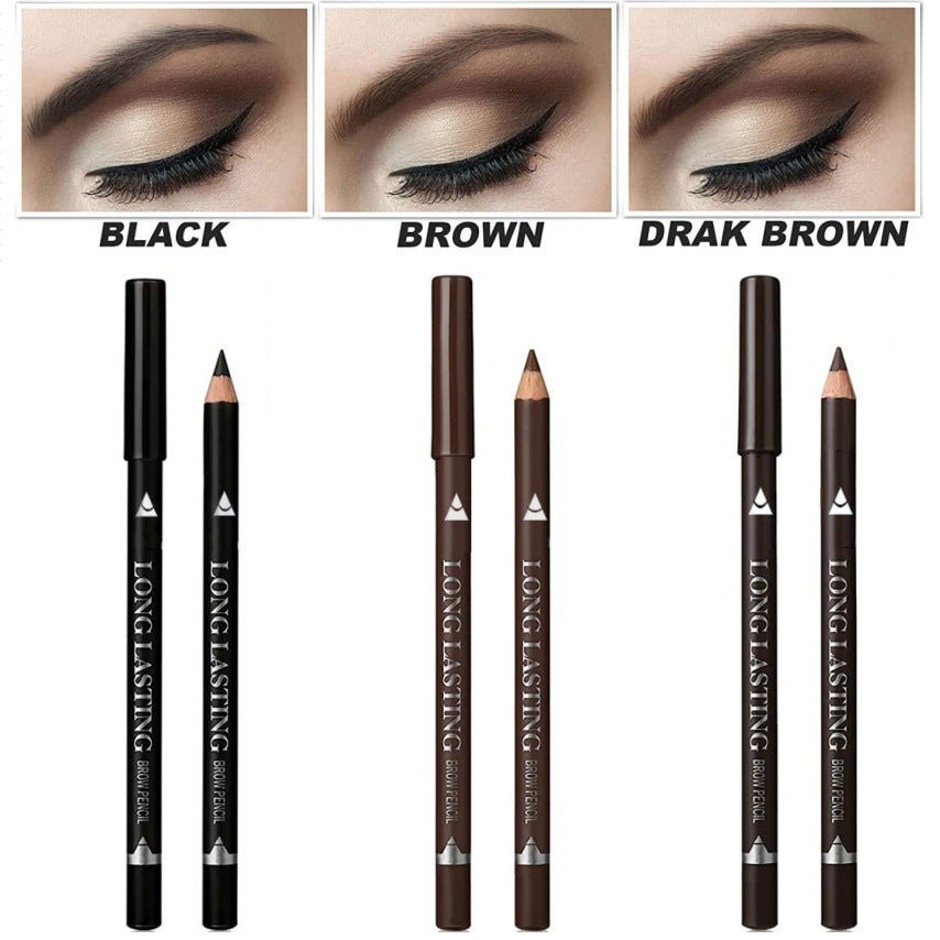 JMT-347466 Waterproof and Sweat-proof Eyeliner Pencil in Multicolor Options: Black, Dark Brown, Light Brown