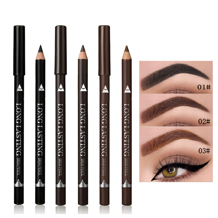 JMT-347466 Waterproof and Sweat-proof Eyeliner Pencil in Multicolor Options: Black, Dark Brown, Light Brown