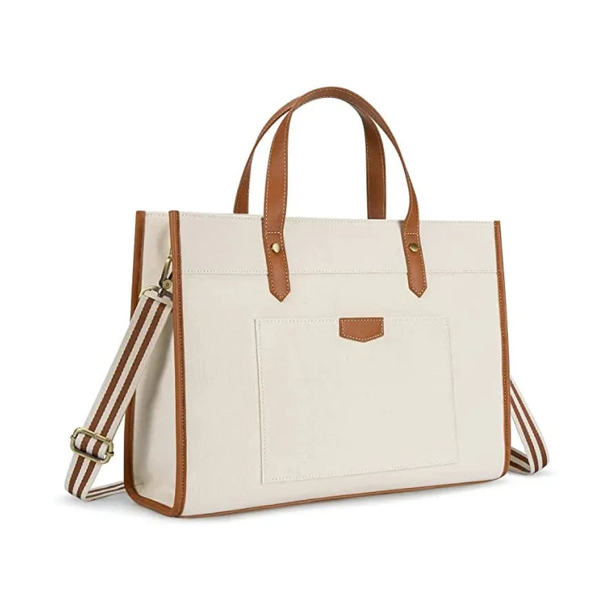 JMT-347530 Casual 15.6 Inch Women's Canvas Laptop Tote Bag with Shoulder Strap