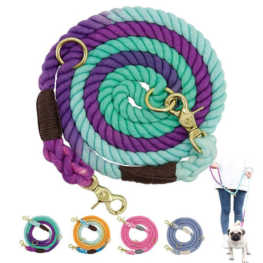 JMT-347530 Double-Headed Dog Walking Leash with Half-Chain Collar for Small Dogs - 180cm Length