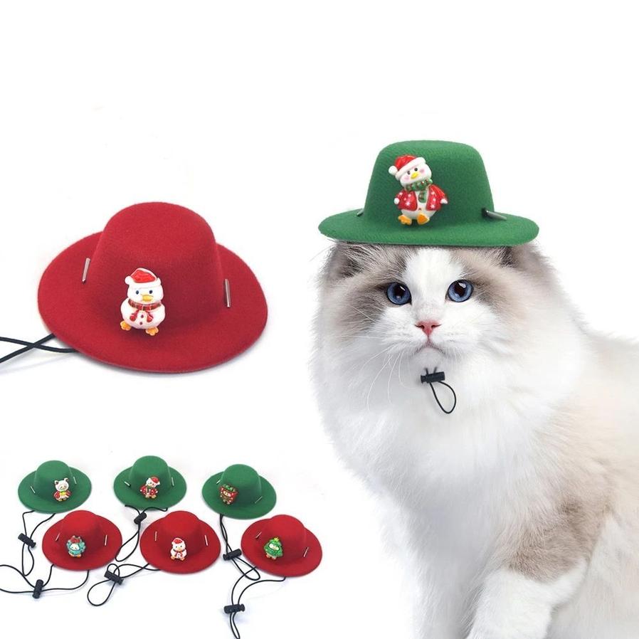 JMT-347850 Festive Pet Christmas Hat - Soft Felt Cloth Dog and Cat Outfit for Holiday Grooming and Cosplay