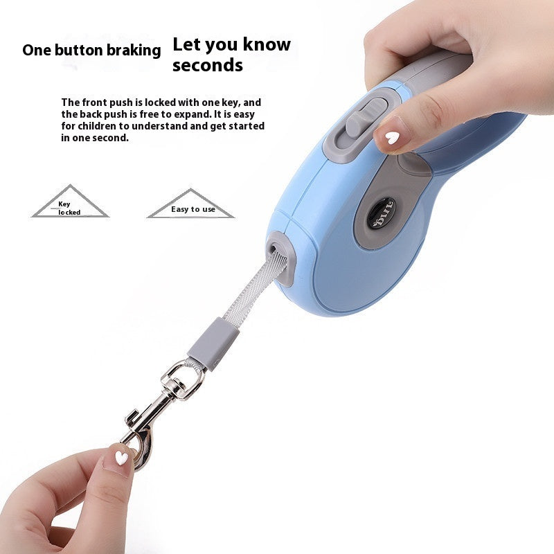 JMT-348042 Automatic Retractable Dog Leash in Multiple Colors with Optional Dustbin Attachment