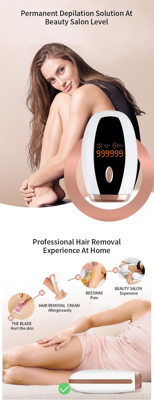 JMT-348170 IPL Laser Hair Removal Device for Men and Women, Multifunctional Freezing Point Technology, Whole Body Use, Electric Power Supply