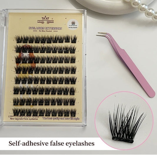 JMT-348298 3D Self-Adhesive False Eyelashes with Small Tweezer Tool - 8 Rows
