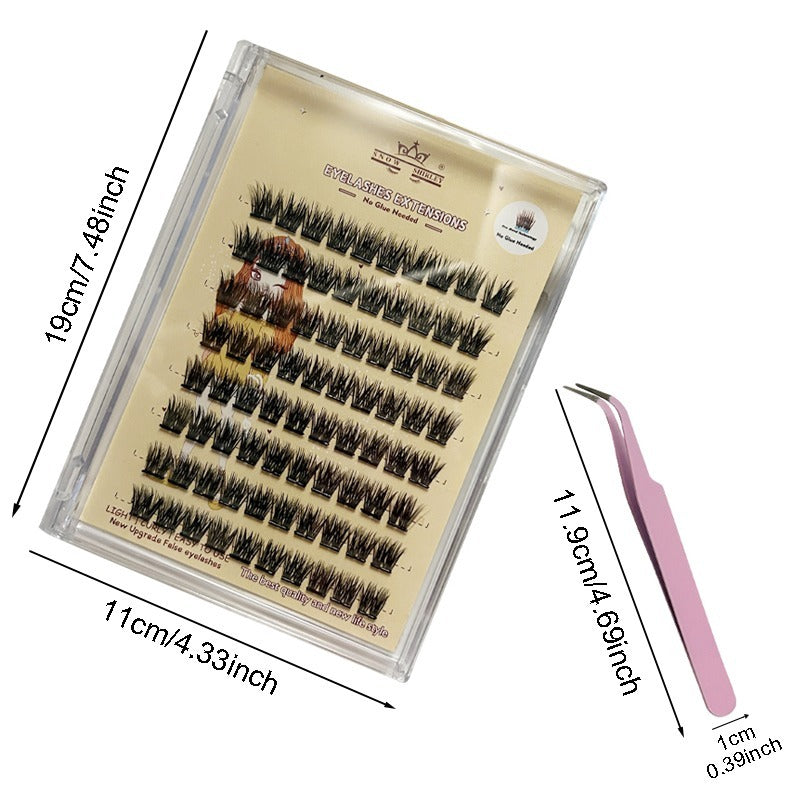 JMT-348298 3D Self-Adhesive False Eyelashes with Small Tweezer Tool - 8 Rows