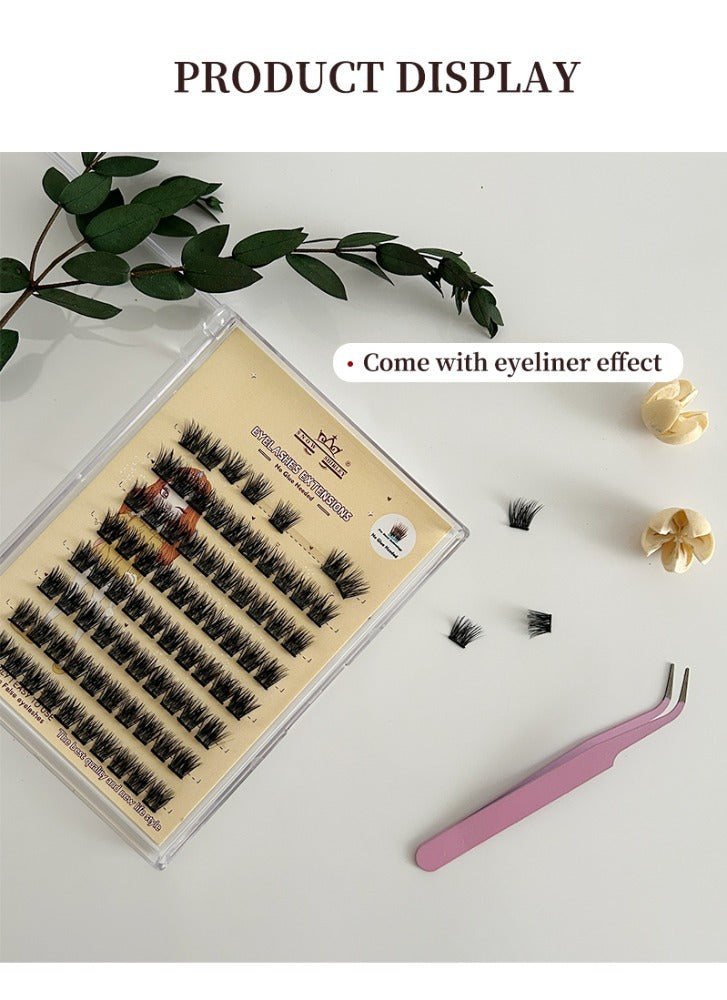 JMT-348298 3D Self-Adhesive False Eyelashes with Small Tweezer Tool - 8 Rows