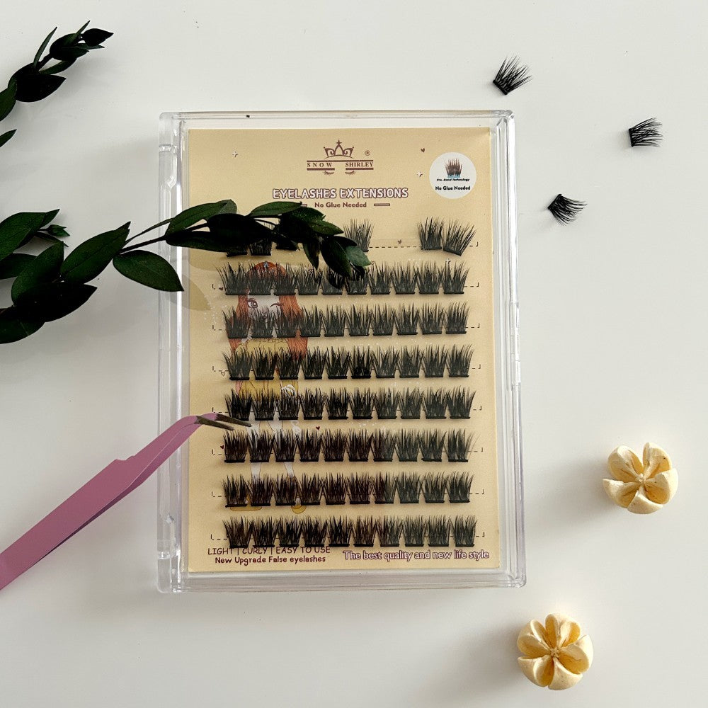 JMT-348298 3D Self-Adhesive False Eyelashes with Small Tweezer Tool - 8 Rows
