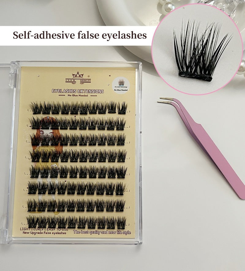 JMT-348298 3D Self-Adhesive False Eyelashes with Small Tweezer Tool - 8 Rows