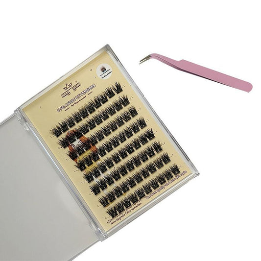 JMT-348298 3D Self-Adhesive False Eyelashes with Small Tweezer Tool - 8 Rows