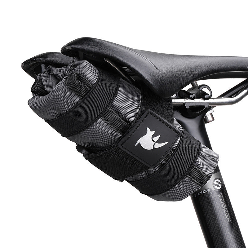JMT-348362 Lightweight Black Bicycle Saddle Bag - 1L Polyester Tail Storage Kit