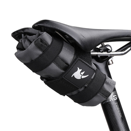 JMT-348362 Lightweight Black Bicycle Saddle Bag - 1L Polyester Tail Storage Kit