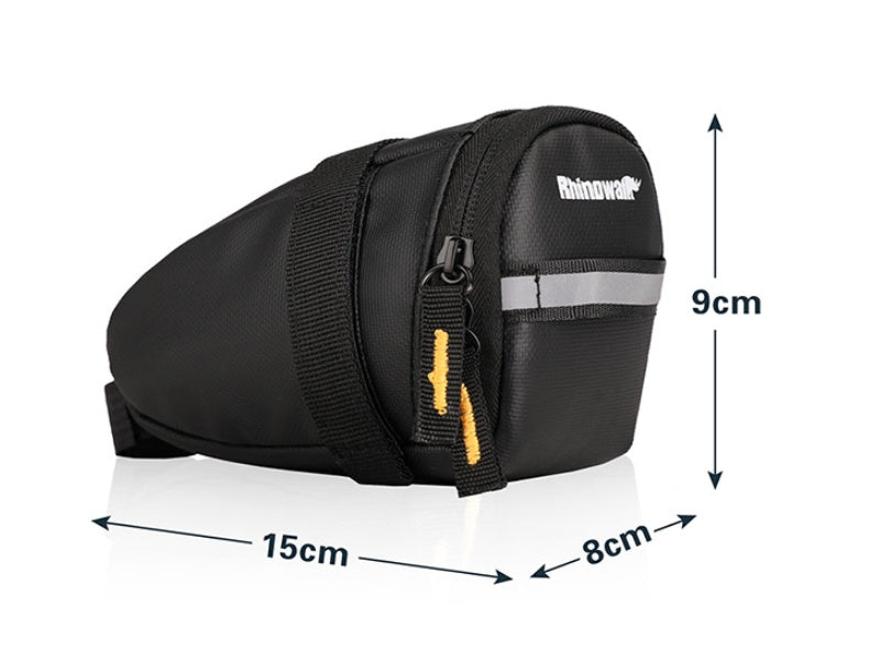 JMT-348362 Lightweight Black Bicycle Saddle Bag - 1L Polyester Tail Storage Kit