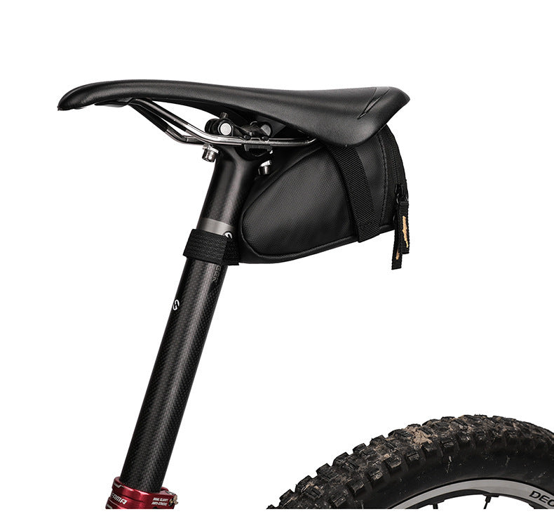 JMT-348362 Lightweight Black Bicycle Saddle Bag - 1L Polyester Tail Storage Kit