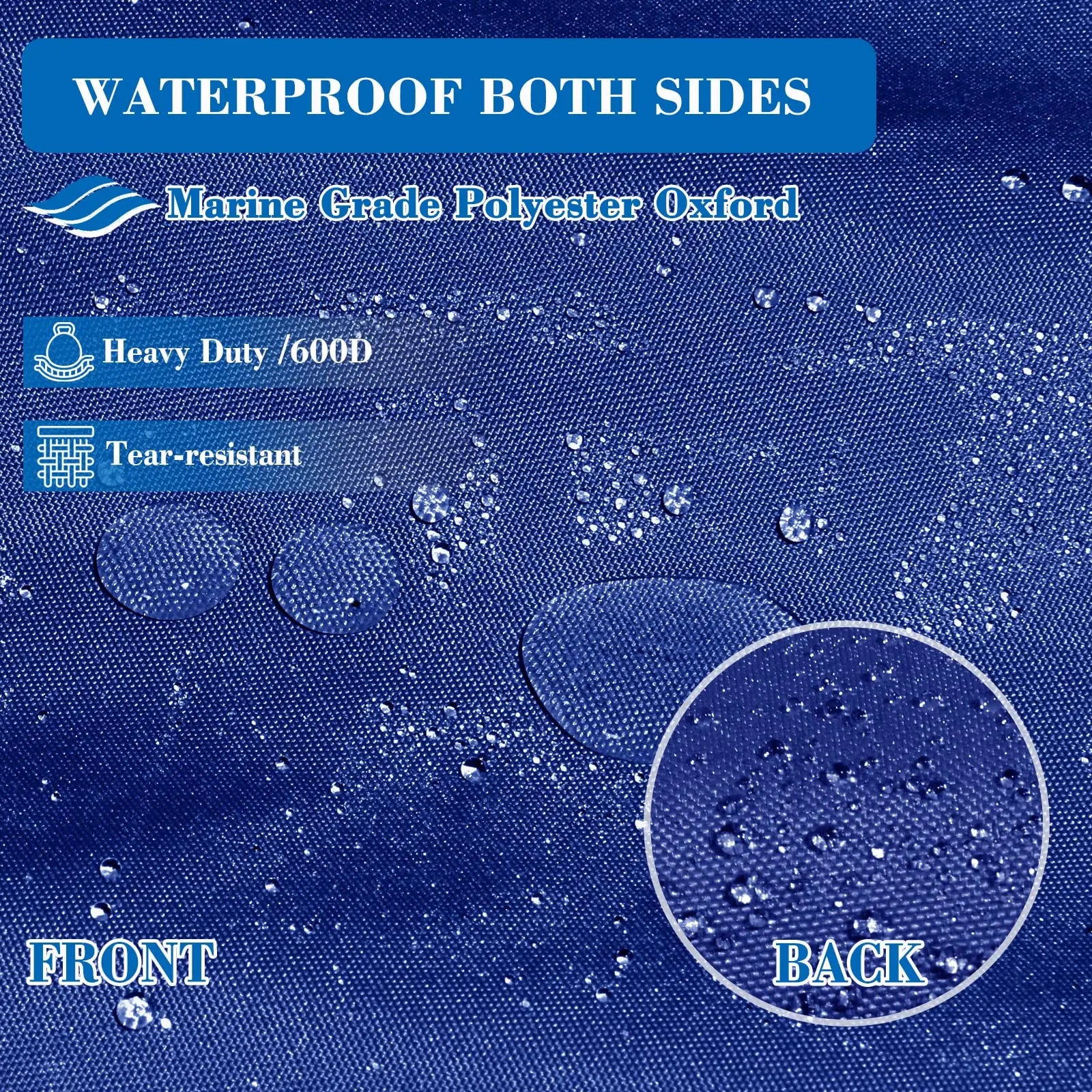 JMT-348810 Heavy Duty 600D Polyester Waterproof UV Resistant V-Hull Tri-Hull Boat Cover with Storage Bag