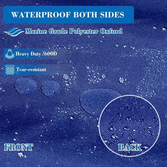 JMT-348810 Heavy Duty 600D Polyester Waterproof UV Resistant V-Hull Tri-Hull Boat Cover with Storage Bag