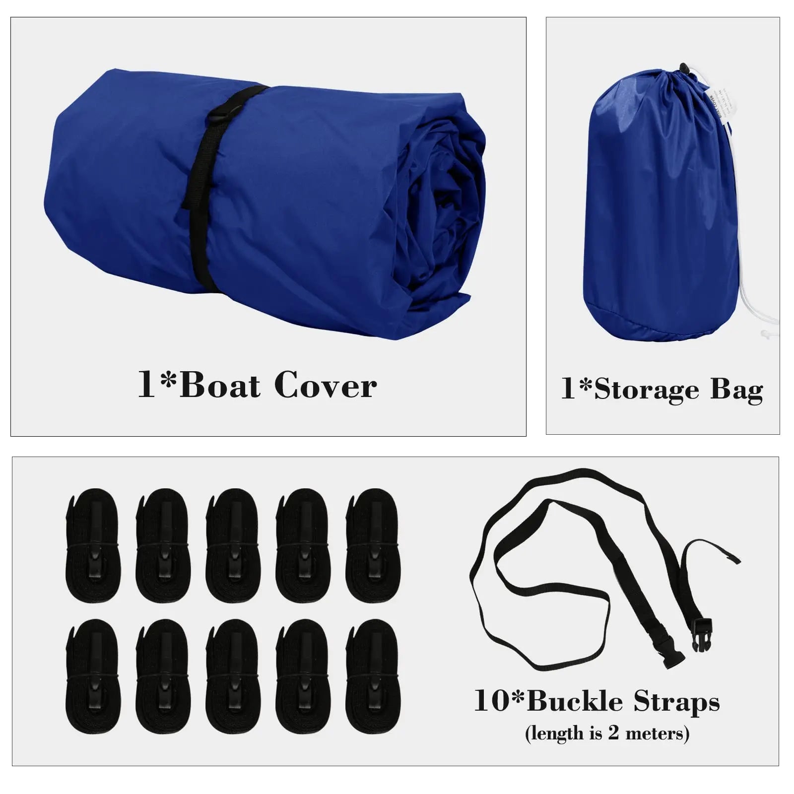 JMT-348810 Heavy Duty 600D Polyester Waterproof UV Resistant V-Hull Tri-Hull Boat Cover with Storage Bag
