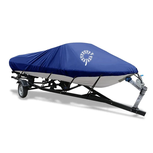 JMT-348810 Heavy Duty 600D Polyester Waterproof UV Resistant V-Hull Tri-Hull Boat Cover with Storage Bag