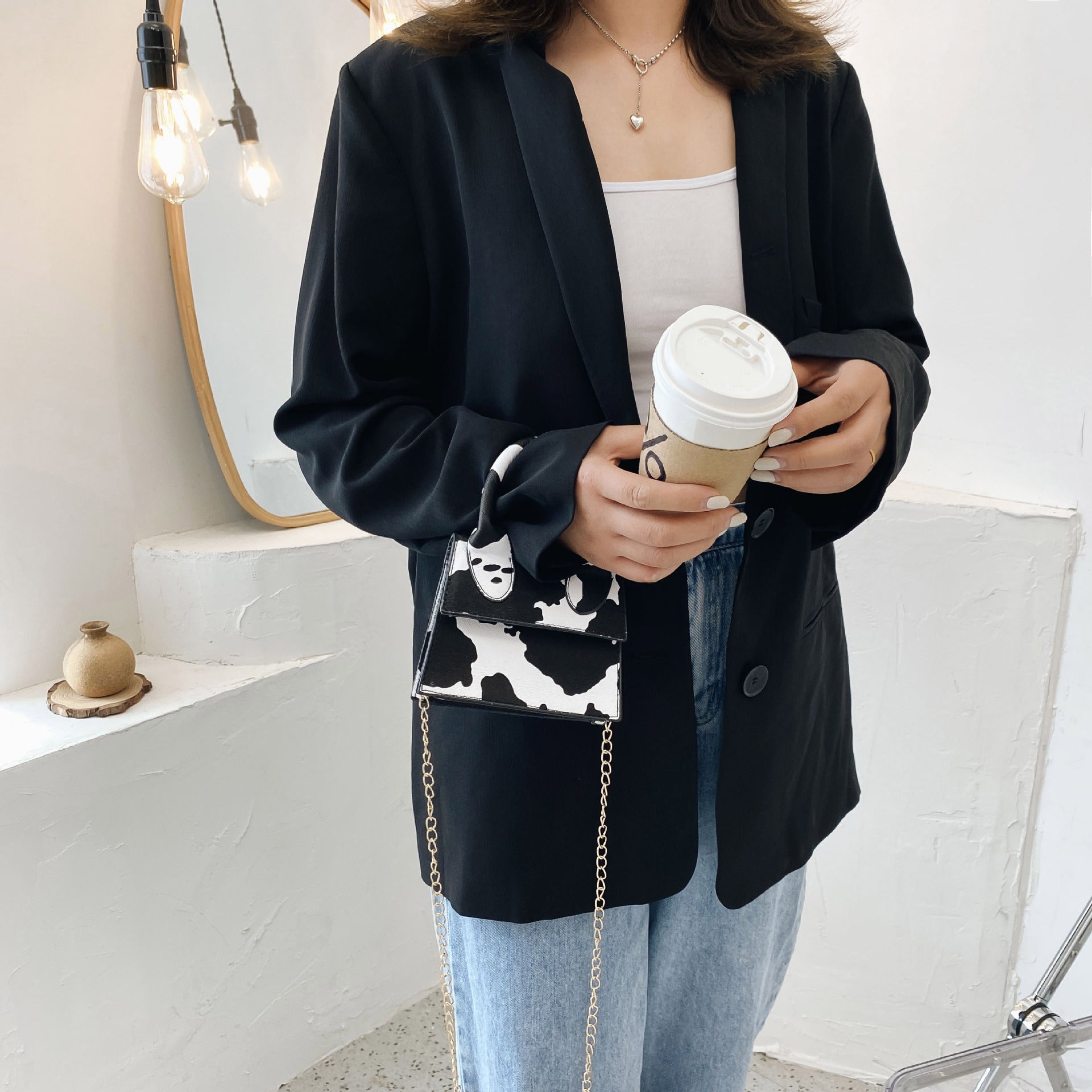 JMT-348874 Trendy One-Shoulder Mini Messenger Bag for Women in PU Leather