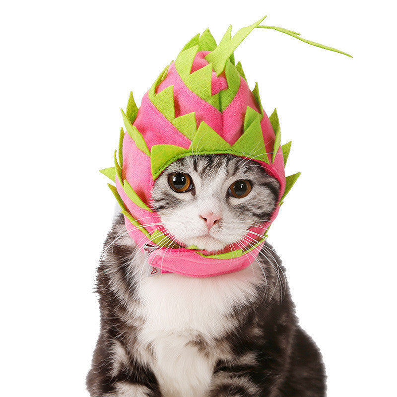 JMT-349002 Pitaya Fruit Design Cozy Pet Hat for Dogs and Cats - Lightweight, Breathable, Adjustable Costumes for Halloween Parties
