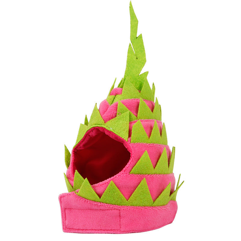 JMT-349002 Pitaya Fruit Design Cozy Pet Hat for Dogs and Cats - Lightweight, Breathable, Adjustable Costumes for Halloween Parties