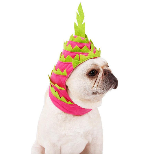 JMT-349002 Pitaya Fruit Design Cozy Pet Hat for Dogs and Cats - Lightweight, Breathable, Adjustable Costumes for Halloween Parties