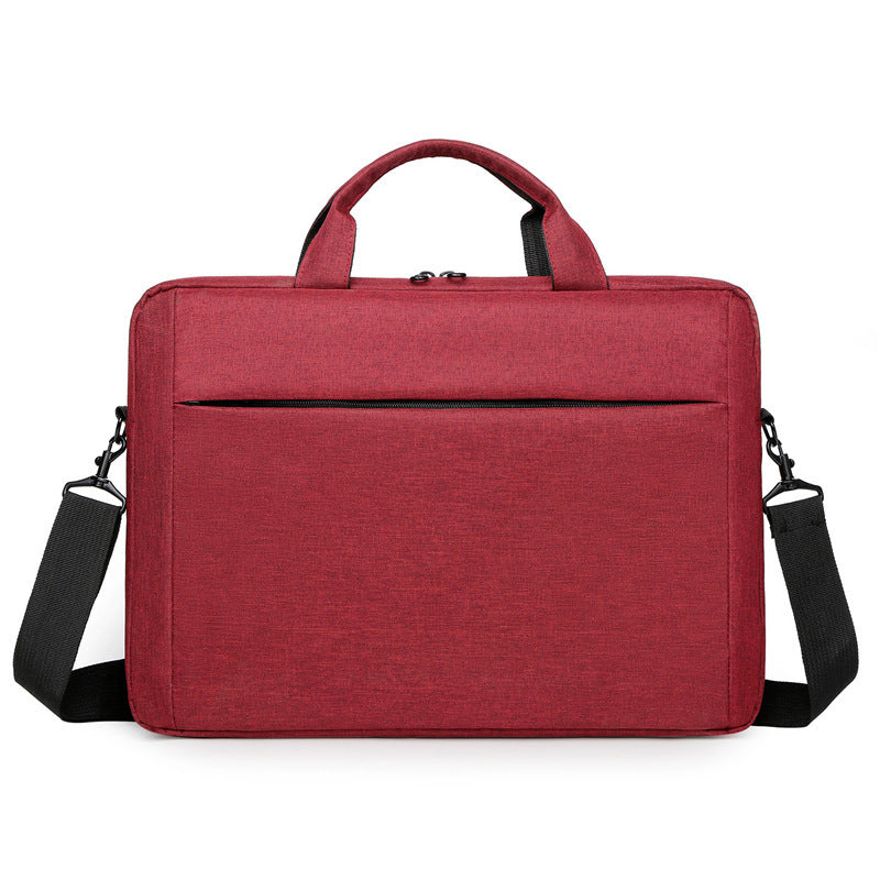 JMT-349514 15-Inch Soft Handle Business Laptop Bag with Zipper Pockets in Blue, Black, Wine Red, and Gray
