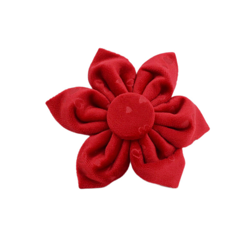 JMT-349514 Velvet Fabric Dog Collar with Leash, Bow, Flower, Vest, and Poop Bag - Adjustable Sizes XS to XL