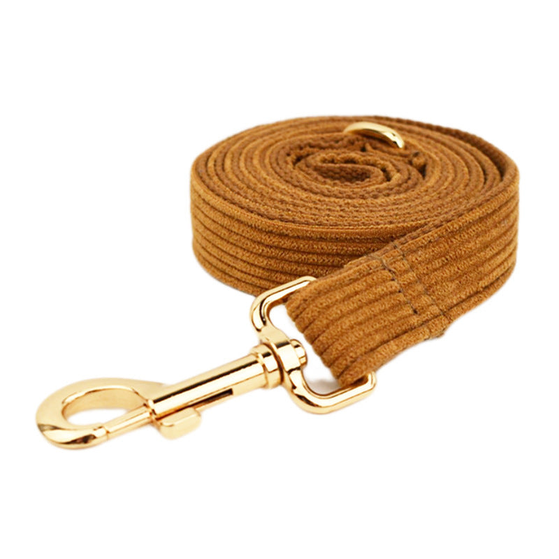 JMT-349514 Velvet Fabric Dog Collar with Leash, Bow, Flower, Vest, and Poop Bag - Adjustable Sizes XS to XL