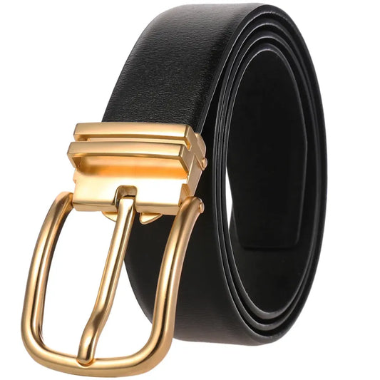 JMT-350090 Genuine Cowhide Leather Belt for Men - Vintage Style Jeans Accessory