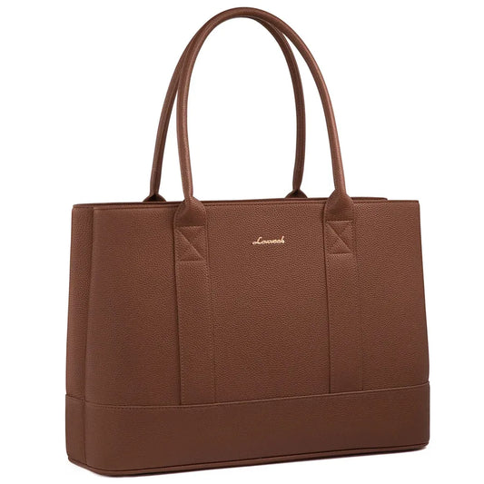 JMT-350154 Stylish Soft Leather Laptop Tote Bag for Women, 17-inch Office Briefcase and Shoulder Purse