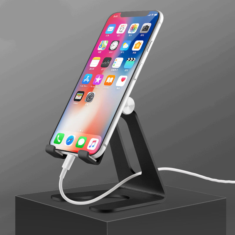 JMT-350346 Double Folding Mobile Phone and Tablet Stand, Aluminum Alloy with Silicone Grip, Compact Design