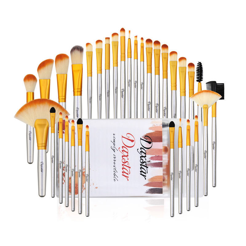 JMT-350474 32-Piece Professional Makeup Brush Set with Soft Fiber Wool Hair in Multiple Colors