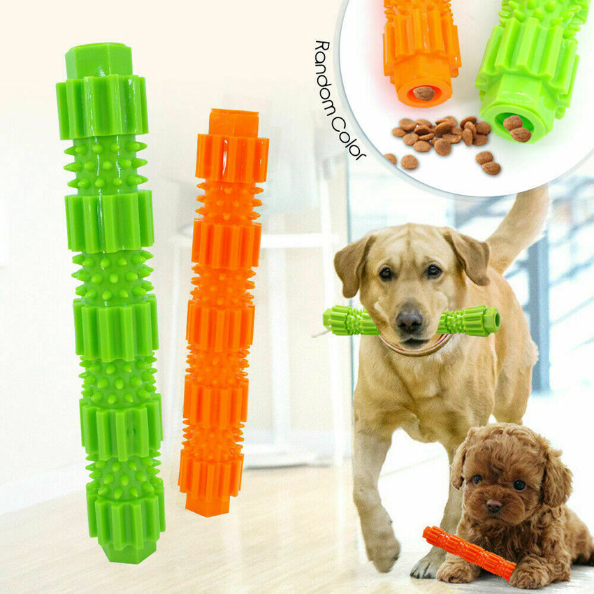 JMT-350474 Durable Treat Dispensing Rubber Dog Chew Toy with Teeth Cleaning and Squeaking Features